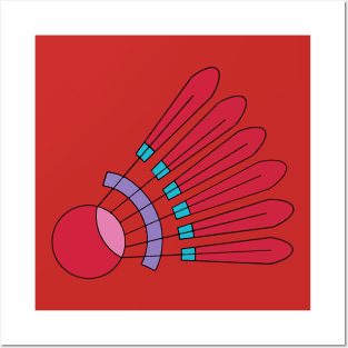 Badminton Shuttlecock (Red) Shuttles of Playing Badminton Posters and Art